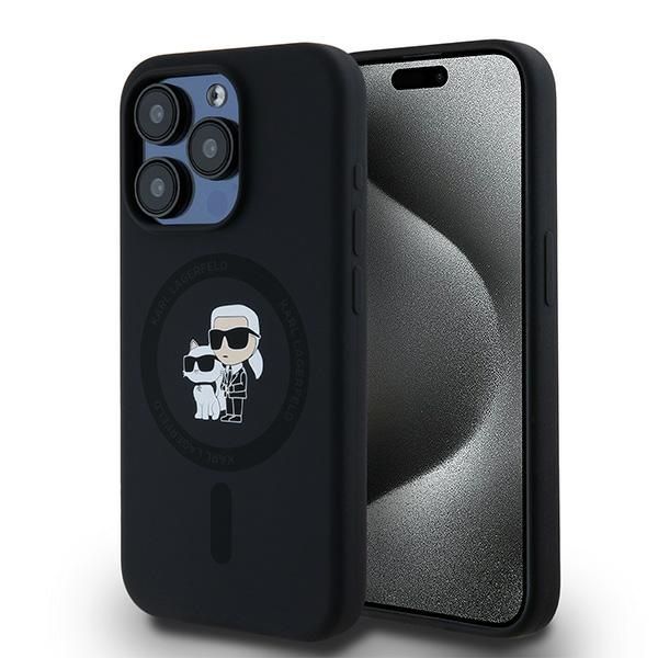 Muu telefoni lisavarustus Karl Lagerfeld Karl Lagerfeld Silicone Karl&Choupette MagSafe case for iPhone 15 Pro - black