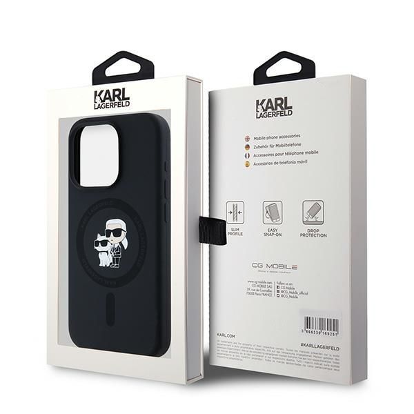 Muu telefoni lisavarustus Karl Lagerfeld Karl Lagerfeld Silicone Karl&Choupette MagSafe case for iPhone 15 Pro - black