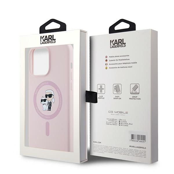 Muu telefoni lisavarustus Karl Lagerfeld Karl Lagerfeld Silicone Karl&Choupette MagSafe case for iPhone 15 Pro - pink