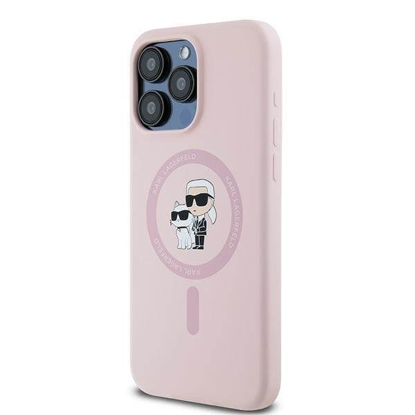 Muu telefoni lisavarustus Karl Lagerfeld Karl Lagerfeld Silicone Karl&Choupette MagSafe case for iPhone 15 Pro - pink