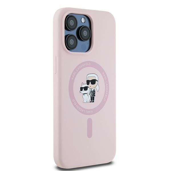 Muu telefoni lisavarustus Karl Lagerfeld Karl Lagerfeld Silicone Karl&Choupette MagSafe case for iPhone 15 Pro - pink