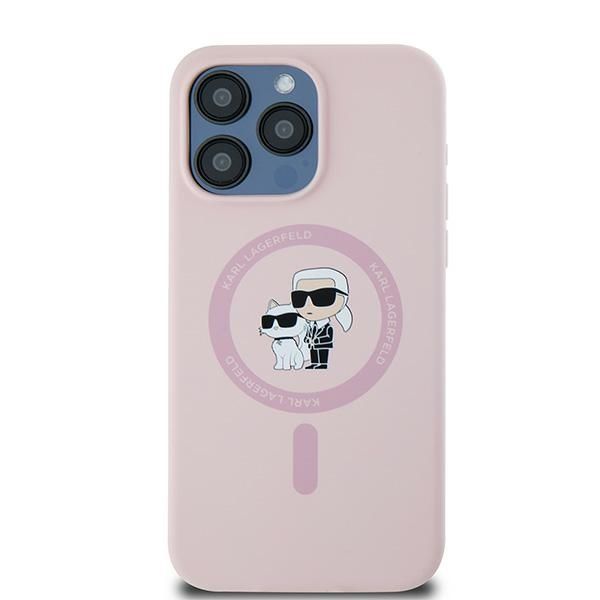 Muu telefoni lisavarustus Karl Lagerfeld Karl Lagerfeld Silicone Karl&Choupette MagSafe case for iPhone 15 Pro - pink
