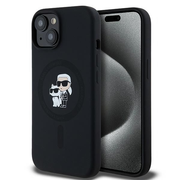Muu telefoni lisavarustus Karl Lagerfeld Karl Lagerfeld Silicone Karl&Choupette MagSafe case for iPhone 15 Plus / 14 Plus - black