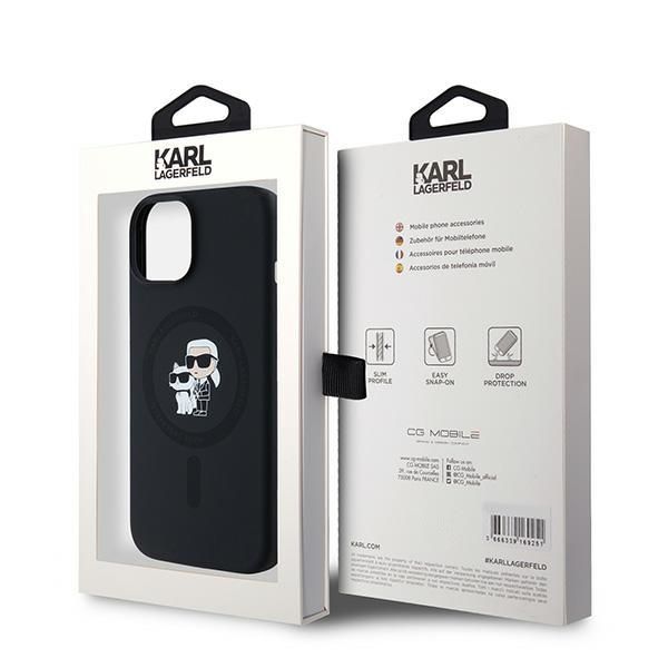 Muu telefoni lisavarustus Karl Lagerfeld Karl Lagerfeld Silicone Karl&Choupette MagSafe case for iPhone 15 Plus / 14 Plus - black