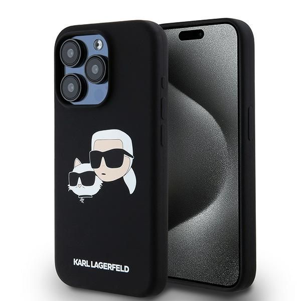 Kitas telefono priedas Karl Lagerfeld Karl Lagerfeld Silicone Karl&Choupette MagSafe case for iPhone 15 Pro Max - black