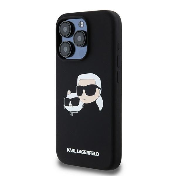 Kitas telefono priedas Karl Lagerfeld Karl Lagerfeld Silicone Karl&Choupette MagSafe case for iPhone 15 Pro Max - black
