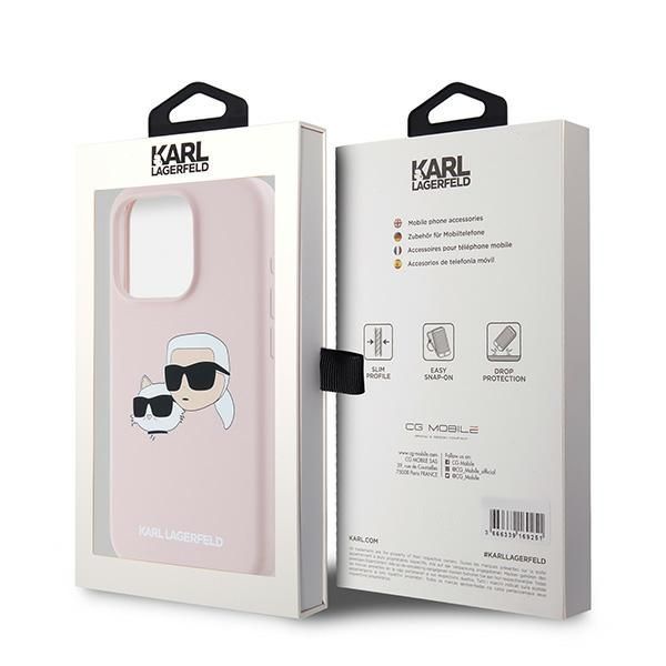 Kitas telefono priedas Karl Lagerfeld Karl Lagerfeld Silicone Karl&Choupette MagSafe case for iPhone 15 Pro Max - pink