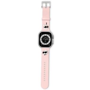 Kitas telefono priedas Karl Lagerfeld  Karl Lagerfeld 3D Rubber Karl&Choupette Heads strap for Apple Watch 38/40/41mm - pink 