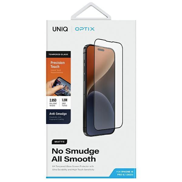 Muu telefoni lisavarustus UNIQ Uniq Optix Matte frosted tempered glass for iPhone 15 Pro with applicator