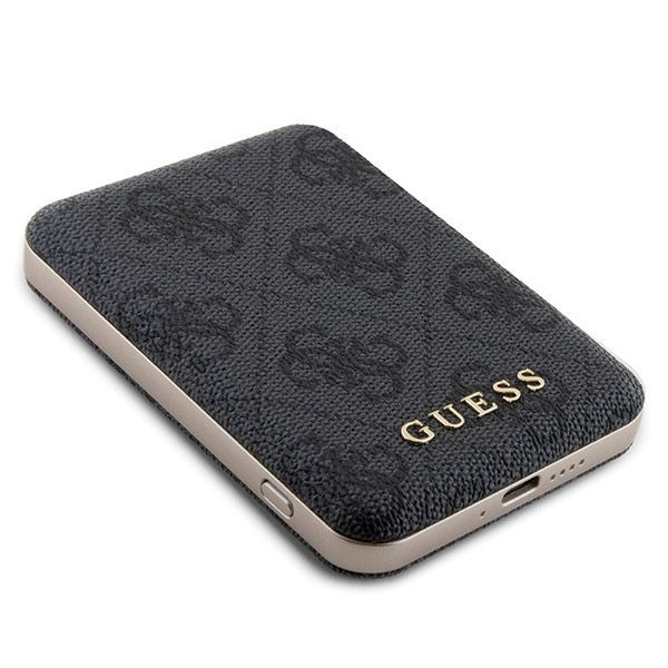 Other Phone Accessory Guess Guess 4G Metal Logo case set for iPhone 14 Pro + 5000mAh MagSafe power bank - black