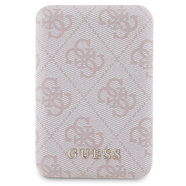 Other Phone Accessory Guess Guess 4G Metal Logo case set for iPhone 14 Pro + 5000mAh MagSafe power bank - pink