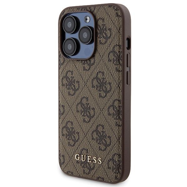 Other Phone Accessory Guess Guess 4G Metal Logo case set for iPhone 15 Pro + 5000mAh MagSafe power bank - brown