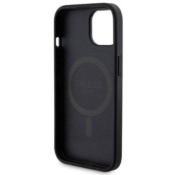 Other Phone Accessory Guess Guess 4G Metal Logo case set for iPhone 15 + 5000mAh MagSafe power bank - black