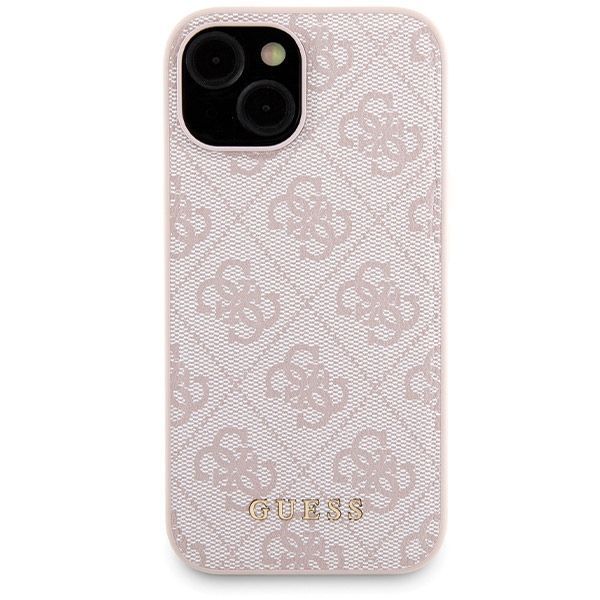 Other Phone Accessory Guess Guess 4G Metal Logo case set for iPhone 15 + 5000mAh MagSafe power bank - pink