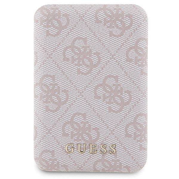 Other Phone Accessory Guess Guess 4G Metal Logo case set for iPhone 15 + 5000mAh MagSafe power bank - pink
