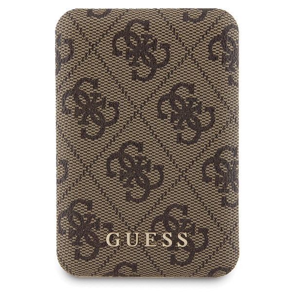 Other Phone Accessory Guess Guess 4G Metal Logo case set for iPhone 15 + 5000mAh MagSafe power bank - brown