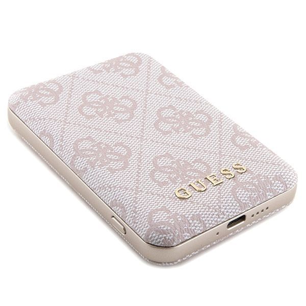 Muu telefoni lisavarustus Guess Guess 4G Metal Logo case set for iPhone 15 Pro Max + 5000mAh MagSafe power bank - pink