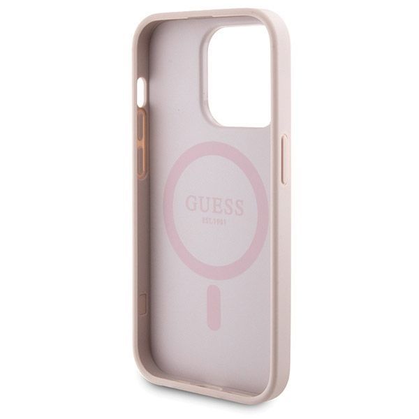 Muu telefoni lisavarustus Guess Guess 4G Metal Logo case set for iPhone 15 Pro Max + 5000mAh MagSafe power bank - pink