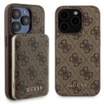 Cits mobilo telefonu aksesuārs Guess  Guess 4G Metal Logo case set for iPhone 15 Pro Max + 5000mAh MagSafe power bank - brown 