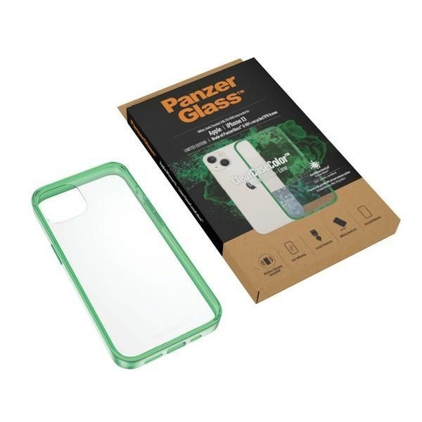 Other Phone Accessory Panzer Glass PanzerGlass ClearCase antibacterial case with Military Grade certificate for iPhone 13 / 14 / 15 - transparent green