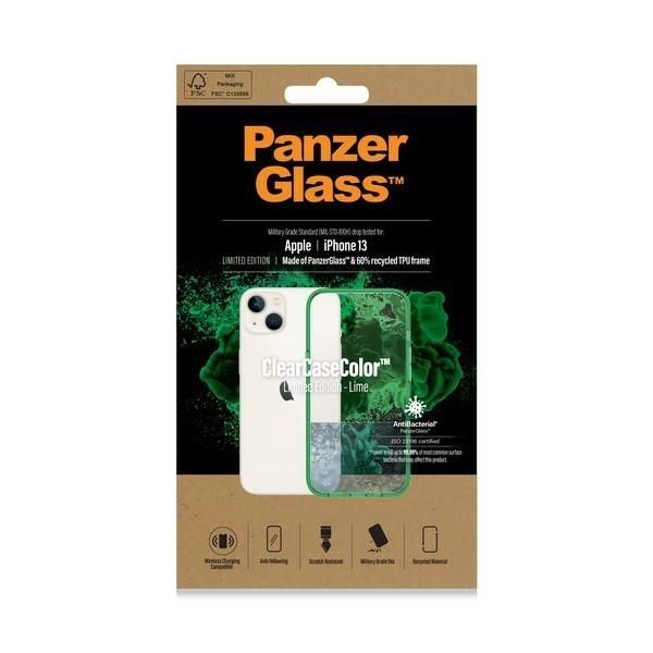 Other Phone Accessory Panzer Glass PanzerGlass ClearCase antibacterial case with Military Grade certificate for iPhone 13 / 14 / 15 - transparent green