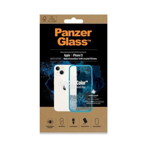 Other Phone Accessory Panzer Glass PanzerGlass ClearCase antibacterial case with Military Grade certificate for iPhone 13 / 14 / 15 - transparent blue