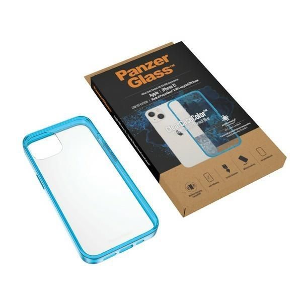 Other Phone Accessory Panzer Glass PanzerGlass ClearCase antibacterial case with Military Grade certificate for iPhone 13 / 14 / 15 - transparent blue