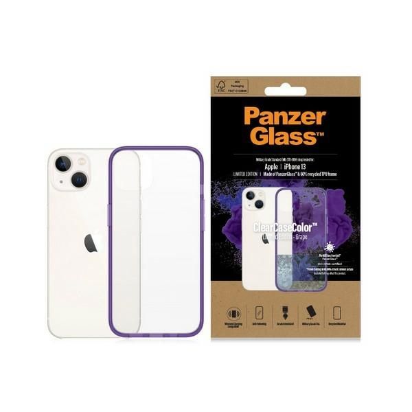 Cits mobilo telefonu aksesuārs Panzer Glass PanzerGlass ClearCase antibacterial case with Military Grade certificate for iPhone 13 / 14 / 15 - transparent purple