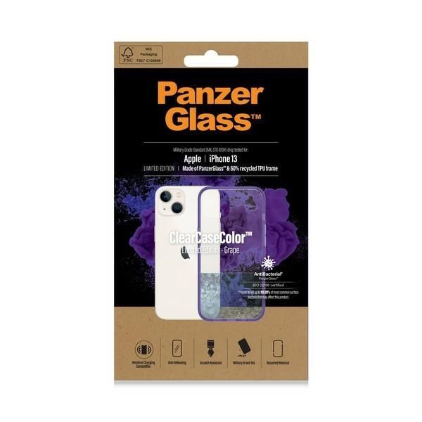 Cits mobilo telefonu aksesuārs Panzer Glass PanzerGlass ClearCase antibacterial case with Military Grade certificate for iPhone 13 / 14 / 15 - transparent purple