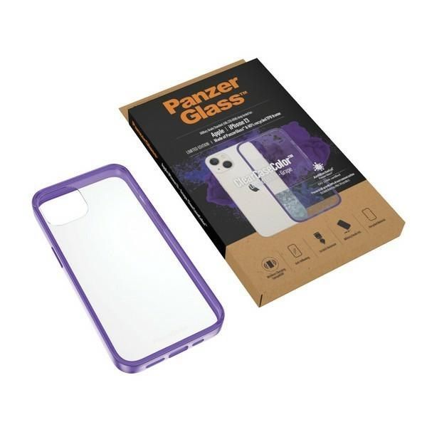 Cits mobilo telefonu aksesuārs Panzer Glass PanzerGlass ClearCase antibacterial case with Military Grade certificate for iPhone 13 / 14 / 15 - transparent purple