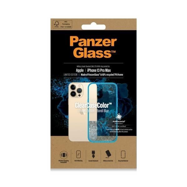 Other Phone Accessory Panzer Glass PanzerGlass ClearCase Antibacterial Military Grade Certified Case for iPhone 13 Pro Max - Transparent Blue