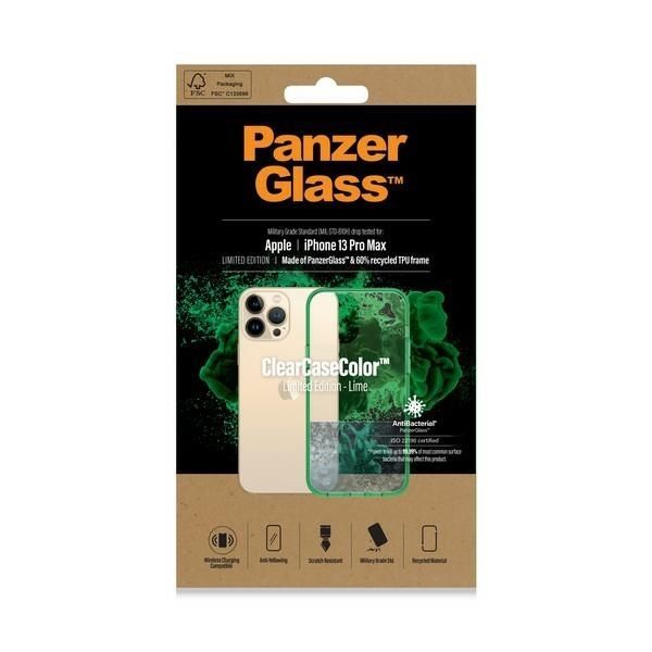 Other Phone Accessory Panzer Glass PanzerGlass ClearCase Antibacterial Military Grade Certified Case for iPhone 13 Pro Max - Transparent Green