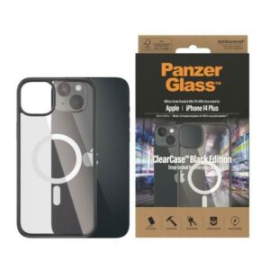 Kitas telefono priedas Panzer Glass  PanzerGlass ClearCase case with MagSafe antibacterial for iPhone 14 Plus / 15 Plus - transparent and black 