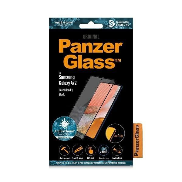 Kitas telefono priedas Panzer Glass PanzerGlass E2E Microfracture antibacterial glass for Samsung Galaxy A72 - with black frame