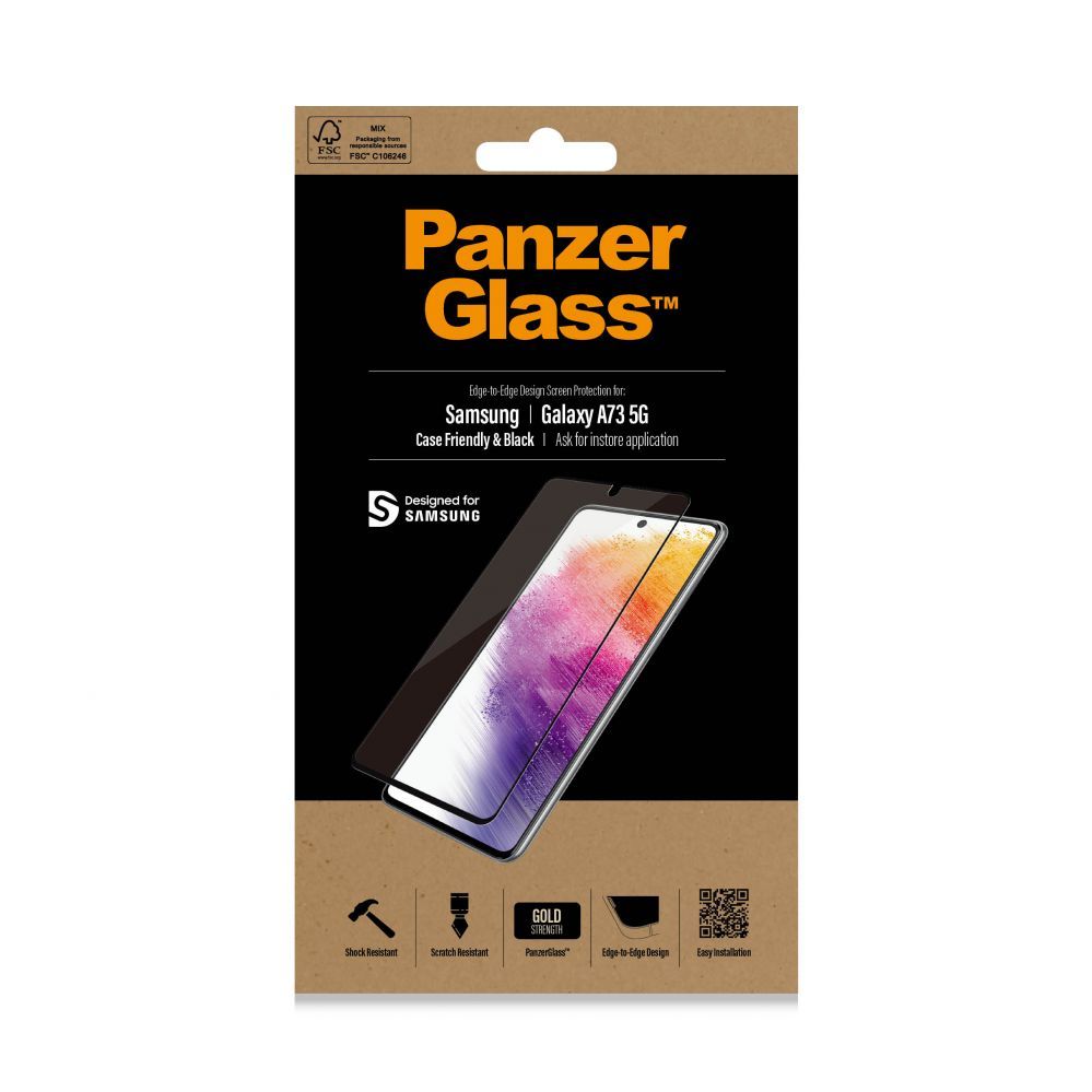 Kitas telefono priedas Panzer Glass PanzerGlass E2E Regular tempered glass for Samsung Galaxy A73 - with black frame
