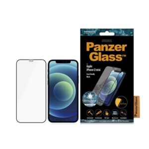 Kitas telefono priedas Panzer Glass  PanzerGlass E2E Super+ Microfracture antibacterial tempered glass for iPhone 12 mini - with black frame 
