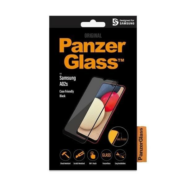 Cits mobilo telefonu aksesuārs Panzer Glass PanzerGlass E2E Super+ antibacterial tempered glass for Samsung Galaxy A02s - with black frame