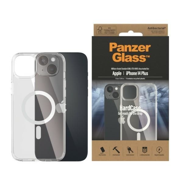 Cits mobilo telefonu aksesuārs Panzer Glass PanzerGlass HardCase with MagSafe Antibacterial Military Grade Certified Case for iPhone 14 Plus / 15 Plus - Transparent