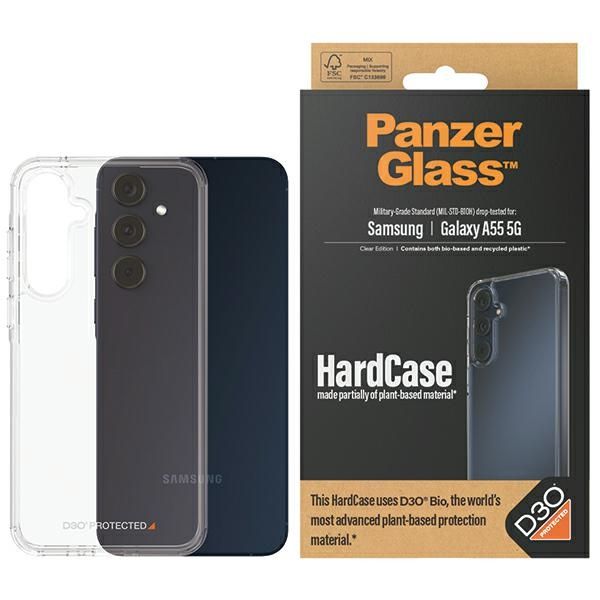 Cits mobilo telefonu aksesuārs Panzer Glass PanzerGlass HardCase with D3O® Bio and Military Grade certification for Samsung Galaxy A55 5G - transparent