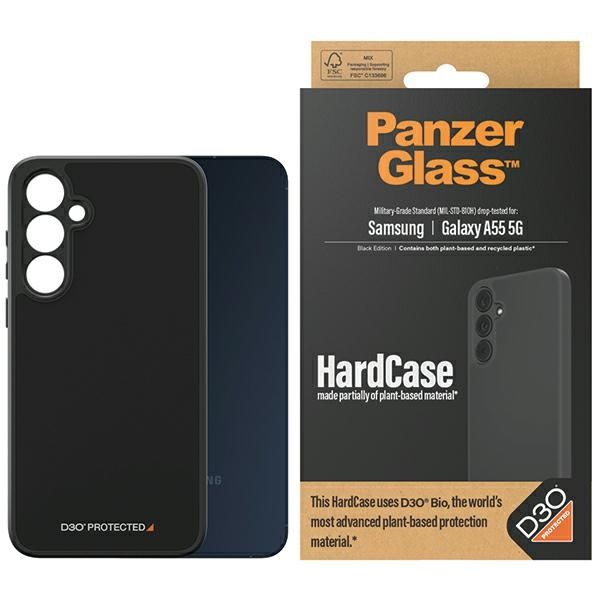 Other Phone Accessory Panzer Glass PanzerGlass HardCase with D3O® Bio and Military Grade Certification for Samsung Galaxy A55 5G - Transparent and Black