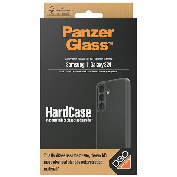 Kitas telefono priedas Panzer Glass PanzerGlass HardCase with D3O® Bio and Military Grade Certification for Samsung Galaxy S24 - Transparent and Black