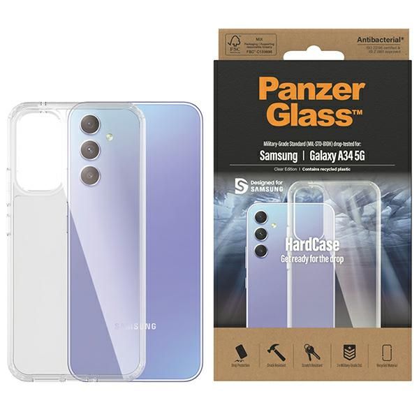 Other Phone Accessory Panzer Glass PanzerGlass HardCase antibacterial Military Grade certified case for Samsung Galaxy A34 5G - transparent
