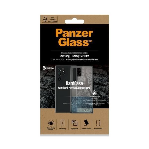 Cits mobilo telefonu aksesuārs Panzer Glass PanzerGlass HardCase antibacterial Military Grade certified case for Samsung Galaxy S22 Ultra - transparent
