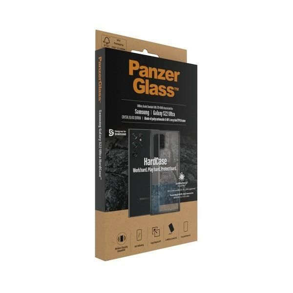 Cits mobilo telefonu aksesuārs Panzer Glass PanzerGlass HardCase antibacterial Military Grade certified case for Samsung Galaxy S22 Ultra - transparent