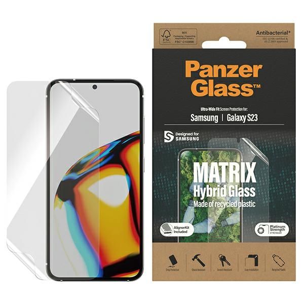 Cits mobilo telefonu aksesuārs Panzer Glass PanzerGlass Matrix hybrid glass with positioner for Samsung Galaxy S23