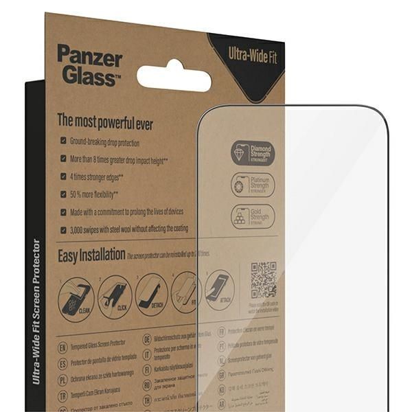 Other Phone Accessory Panzer Glass PanzerGlass Ultra-Wide Fit Antibacterial Tempered Glass with Positioner for iPhone 14 Pro