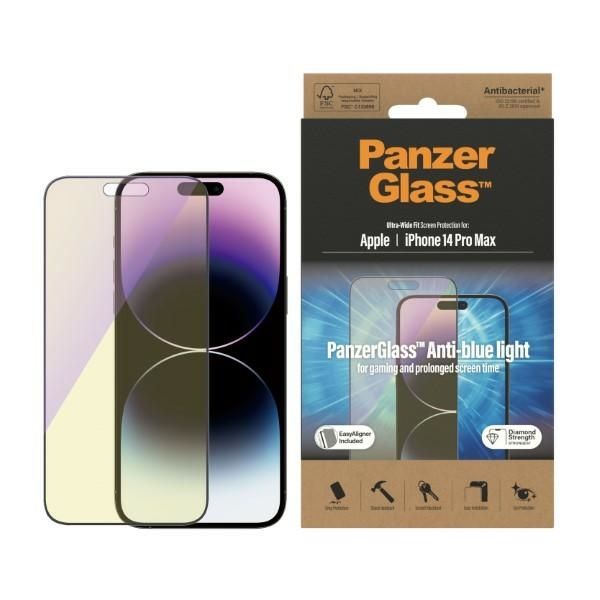 Other Phone Accessory Panzer Glass PanzerGlass Ultra-Wide Fit Antibacterial Tempered Glass with Blue Light Filter and Positioner for iPhone 14 Pro Max