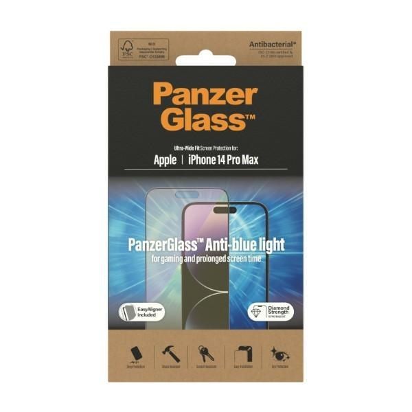 Other Phone Accessory Panzer Glass PanzerGlass Ultra-Wide Fit Antibacterial Tempered Glass with Blue Light Filter and Positioner for iPhone 14 Pro Max