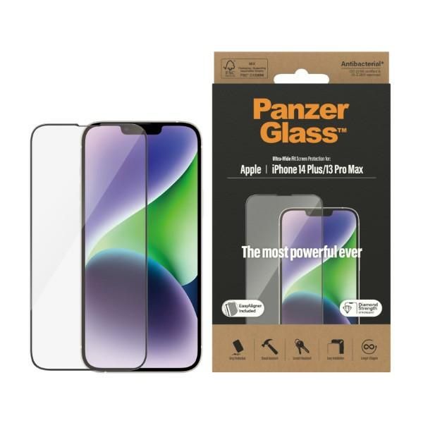 Cits mobilo telefonu aksesuārs Panzer Glass PanzerGlass Ultra-Wide Fit Antibacterial Tempered Glass with Positioner for iPhone 14 Plus / 13 Pro Max