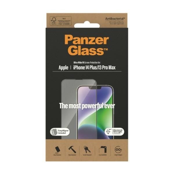 Cits mobilo telefonu aksesuārs Panzer Glass PanzerGlass Ultra-Wide Fit Antibacterial Tempered Glass with Positioner for iPhone 14 Plus / 13 Pro Max